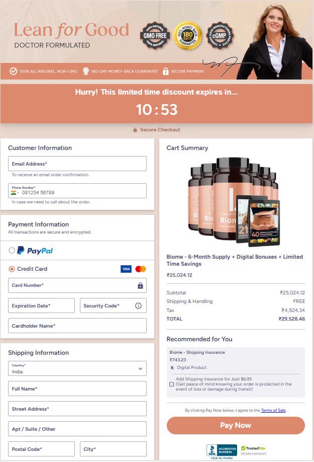 LeanBiome - Checkout